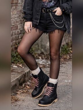 Athletech Black Rain Boots with Red Laces Sze 7